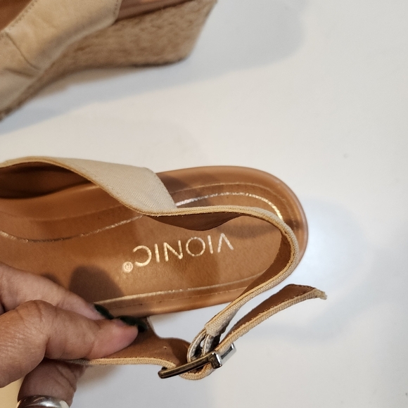 VIONIC Carolina Oat Slingback Espadrilles Wedges Round Toe Shoes size 9 - Picture 5 of 15